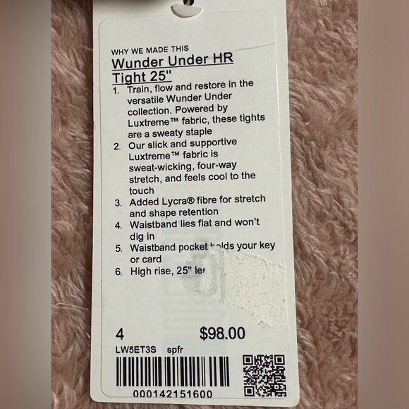 NWT Lululemon Wunder Under HR Tight 25" Spray Leaf Fireside Size 4 - Picture 5 of 10